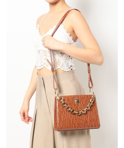 EVRIS（エヴリス）の「チェーンハンドルクロコスクエアBAG（ショルダーバッグ・レディース・ブラック/ブラウン/グリーン・FREE）」の19枚目の写真