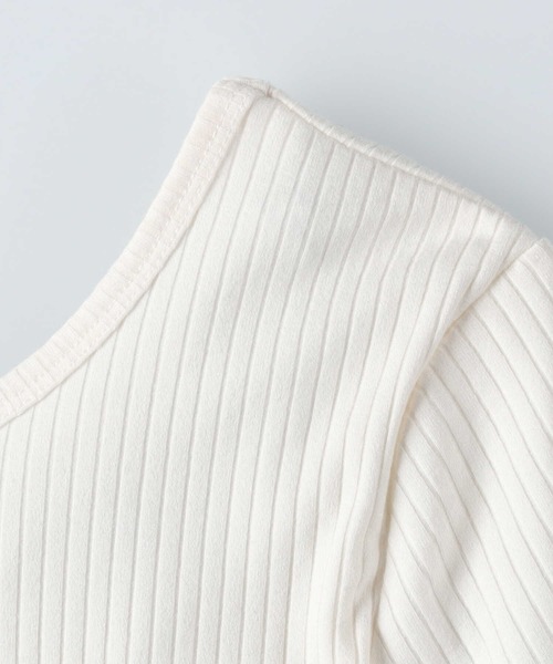 HONEYSUCKLE ROSE（ハニーサックルローズ）の「【HONEYSUCKLE ROSE】リブクルー半袖Ｔシャツ（Tシャツ/カットソー・レディース・ブラウン/オフホワイト/ブルー・S/M/L）」の8枚目の写真