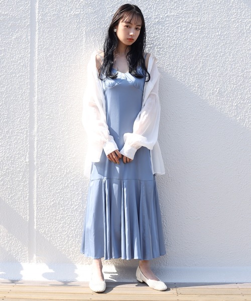 one after another NICE CLAUP（ワンアフターアナザーナイスクラップ）の「ティアードキャミワンピース（ワンピース・レディース・ブルー/アイボリー/その他11・FREE）」の2枚目の写真