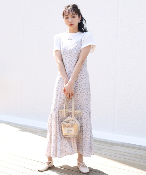 one after another NICE CLAUP（ワンアフターアナザーナイスクラップ）の「ティアードキャミワンピース（ワンピース・レディース・ブルー/アイボリー/その他11・FREE）」の4枚目の写真