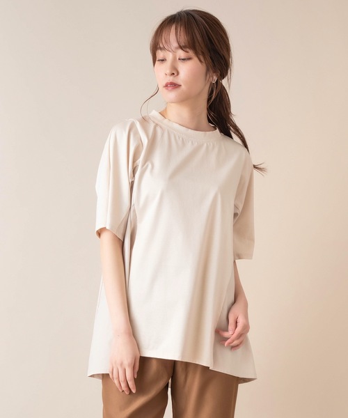 La SRIC(ラスリック)の「La SRIC/Aラインドッキングカットソー(Tシャツ/カットソー・レディース・ブラック/オフホワイト/ベージュ・38)」の3枚目の写真