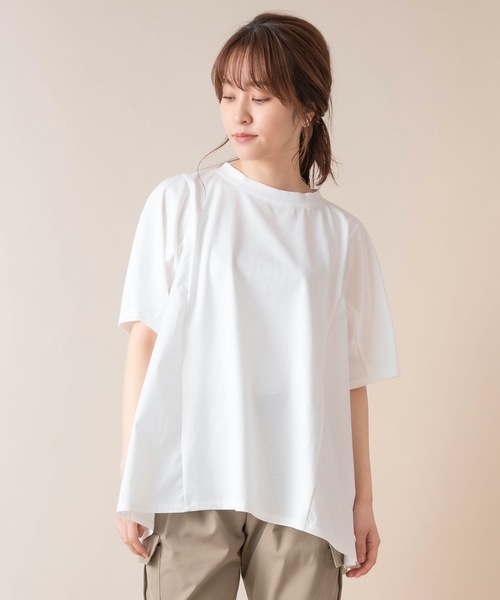 La SRIC(ラスリック)の「La SRIC/Aラインドッキングカットソー(Tシャツ/カットソー・レディース・ブラック/オフホワイト/ベージュ・38)」の1枚目の写真