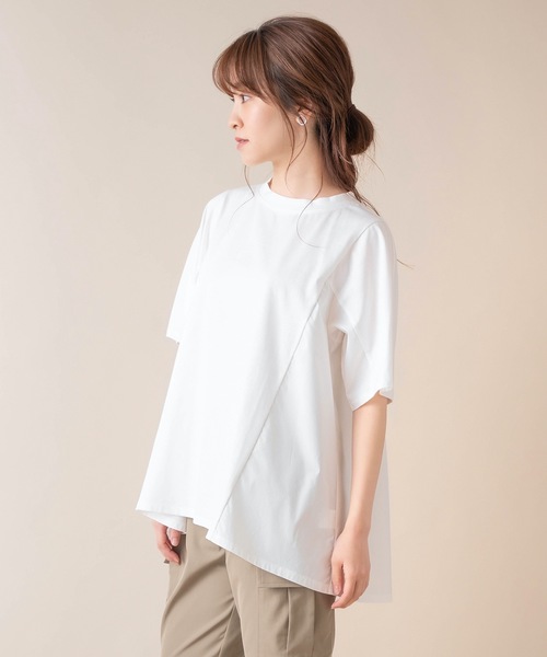 La SRIC(ラスリック)の「La SRIC/Aラインドッキングカットソー(Tシャツ/カットソー・レディース・ブラック/オフホワイト/ベージュ・38)」の10枚目の写真