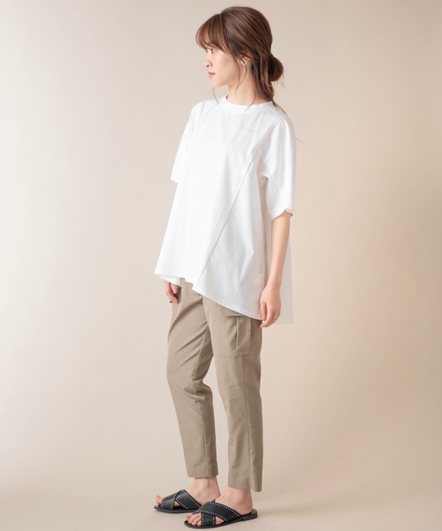 La SRIC(ラスリック)の「La SRIC/Aラインドッキングカットソー(Tシャツ/カットソー・レディース・ブラック/オフホワイト/ベージュ・38)」の4枚目の写真