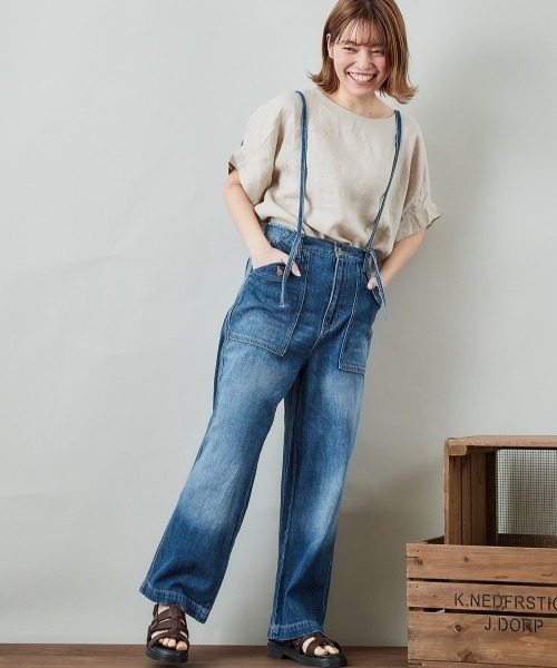 mto※プロフお読みください デニムサスペンダーパンツ mto※プロフお読みください様専用 デニムサスペンダーパンツ