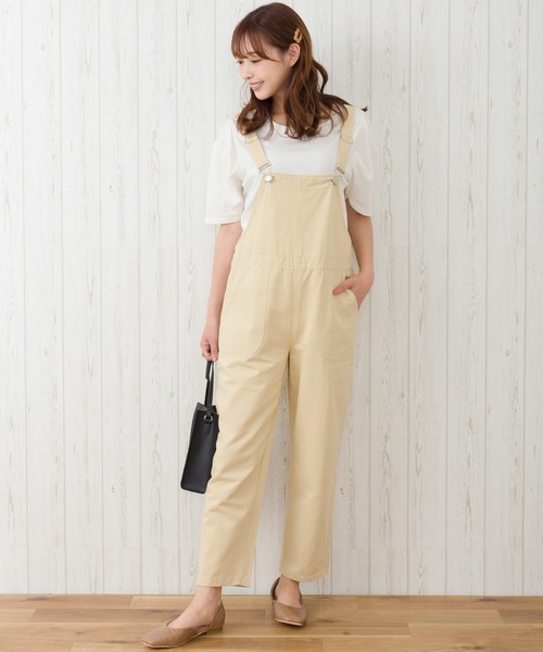 SpRay（スプレイ）の「ツイルサロペット（サロペット/オーバーオール・レディース・ブラック/ベージュ/カーキ/アイボリー・FREE）」の9枚目の写真