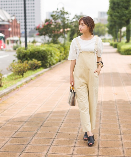 SpRay（スプレイ）の「ツイルサロペット（サロペット/オーバーオール・レディース・ブラック/ベージュ/カーキ/アイボリー・FREE）」の10枚目の写真