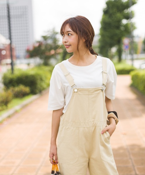 SpRay（スプレイ）の「ツイルサロペット（サロペット/オーバーオール・レディース・ブラック/ベージュ/カーキ/アイボリー・FREE）」の11枚目の写真