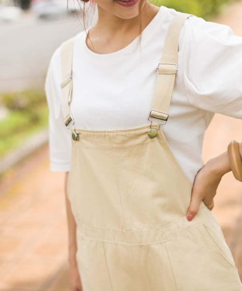 SpRay（スプレイ）の「ツイルサロペット（サロペット/オーバーオール・レディース・ブラック/ベージュ/カーキ/アイボリー・FREE）」の12枚目の写真