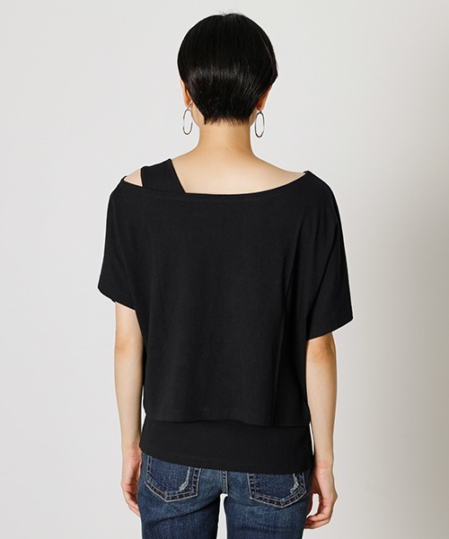 AZUL by moussy（アズールバイマウジー）の「LAYERED 3WAY TOPS/レイヤード3WAYトップス（Tシャツ/カットソー・レディース・ブラック/パープル/イエロー系その他/ライトベージュ・SMALL/MEDIUM）」の10枚目の写真
