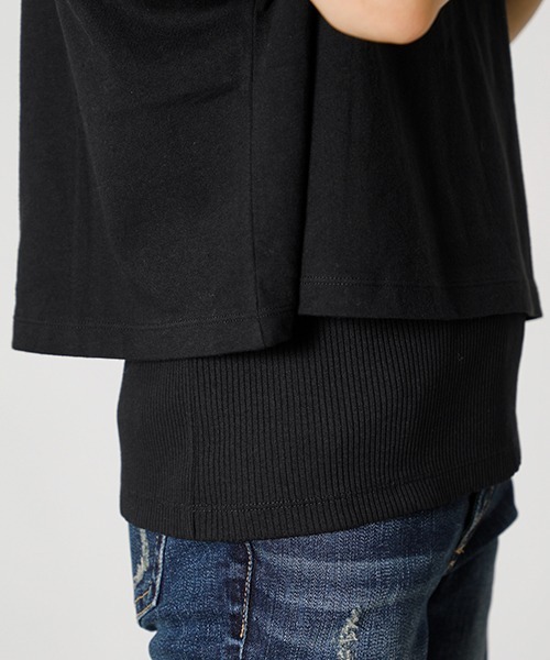 AZUL by moussy（アズールバイマウジー）の「LAYERED 3WAY TOPS/レイヤード3WAYトップス（Tシャツ/カットソー・レディース・ブラック/パープル/イエロー系その他/ライトベージュ・SMALL/MEDIUM）」の12枚目の写真