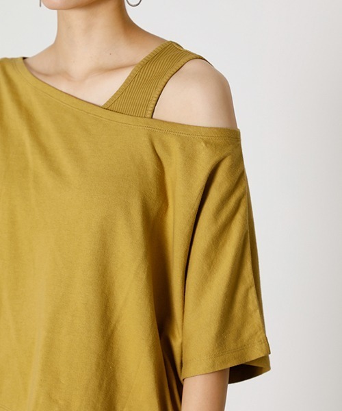 AZUL by moussy（アズールバイマウジー）の「LAYERED 3WAY TOPS/レイヤード3WAYトップス（Tシャツ/カットソー・レディース・ブラック/パープル/イエロー系その他/ライトベージュ・SMALL/MEDIUM）」の19枚目の写真