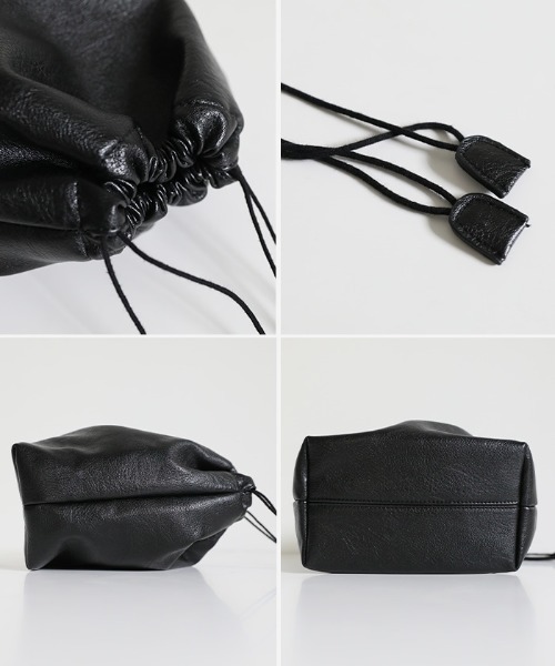 select MOCA（セレクトモカ）の「フェイクレザー巾着バッグ（ショルダーバッグ・レディース・ホワイト/ブラック/ブラウン/パープル・FREE）」の9枚目の写真