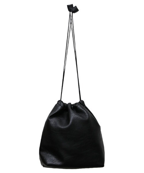 フェイクレザー巾着バッグ（ショルダーバッグ）｜select MOCA