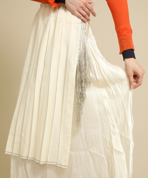 PONTI（ポンティ）の「【PONTI(ポンティ)】ウールボイルレイヤードスカート　PO2H013（スカート・レディース・ブラック/オフホワイト・FREE）」の17枚目の写真