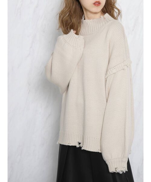 dazzlin（ダズリン）の「クラッシュニットプルオーバー【WEB限定】（ニット/セーター・レディース・アイボリー/ブラウン/ブラック・FREE）」の2枚目の写真