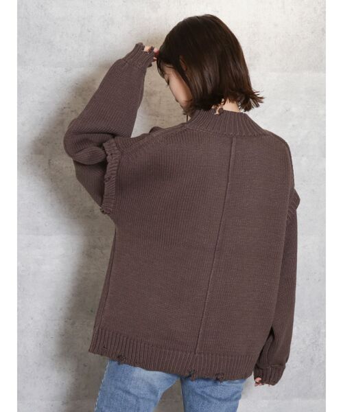 dazzlin（ダズリン）の「クラッシュニットプルオーバー【WEB限定】（ニット/セーター・レディース・アイボリー/ブラウン/ブラック・FREE）」の6枚目の写真