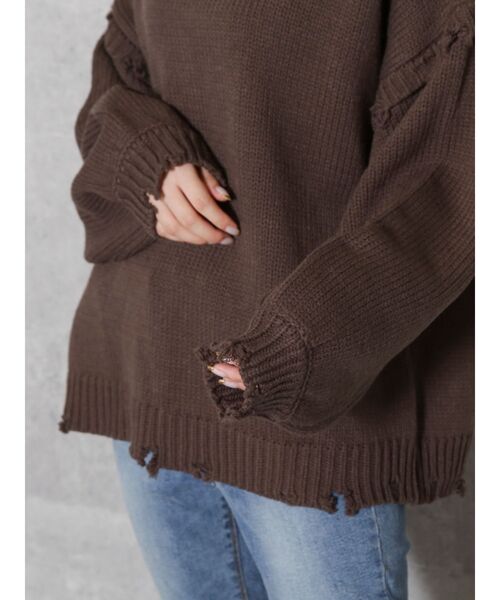 dazzlin（ダズリン）の「クラッシュニットプルオーバー【WEB限定】（ニット/セーター・レディース・アイボリー/ブラウン/ブラック・FREE）」の10枚目の写真