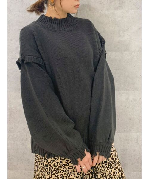 dazzlin（ダズリン）の「クラッシュニットプルオーバー【WEB限定】（ニット/セーター・レディース・アイボリー/ブラウン/ブラック・FREE）」の4枚目の写真