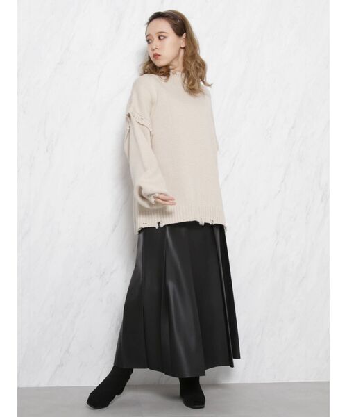 dazzlin（ダズリン）の「クラッシュニットプルオーバー【WEB限定】（ニット/セーター・レディース・アイボリー/ブラウン/ブラック・FREE）」の7枚目の写真