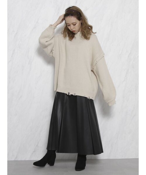 dazzlin（ダズリン）の「クラッシュニットプルオーバー【WEB限定】（ニット/セーター・レディース・アイボリー/ブラウン/ブラック・FREE）」の14枚目の写真