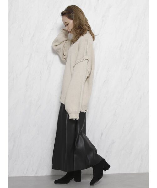 dazzlin（ダズリン）の「クラッシュニットプルオーバー【WEB限定】（ニット/セーター・レディース・アイボリー/ブラウン/ブラック・FREE）」の11枚目の写真