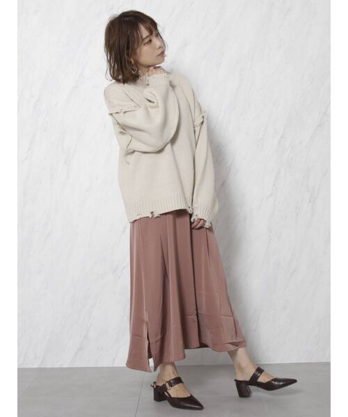 dazzlin（ダズリン）の「クラッシュニットプルオーバー【WEB限定】（ニット/セーター・レディース・アイボリー/ブラウン/ブラック・FREE）」の19枚目の写真