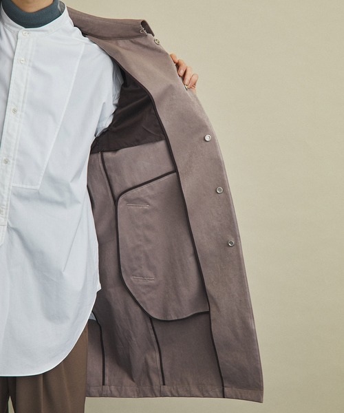 UNITED TOKYO（ユナイテッドトウキョウ）の「ドルフィンステンカラーコート（ステンカラーコート・メンズ・ベージュ/ネイビー/グリーン・1/2/3）」の12枚目の写真