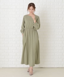 ゆったり長袖ロングワンピース
