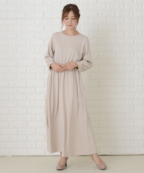 Lace Ladies(レースレディース)の「ゆったり長袖ロングワンピース(ワンピース・レディース・ブラック/グリーン/ブルーグレー/ベージュ・FREE)」の12枚目の写真
