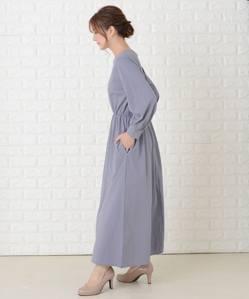 Lace Ladies(レースレディース)の「ゆったり長袖ロングワンピース(ワンピース・レディース・ブラック/グリーン/ブルーグレー/ベージュ・FREE)」の17枚目の写真