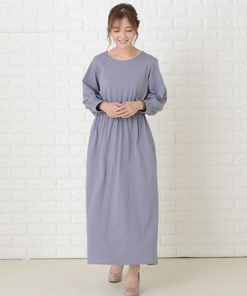 Lace Ladies(レースレディース)の「ゆったり長袖ロングワンピース(ワンピース・レディース・ブラック/グリーン/ブルーグレー/ベージュ・FREE)」の18枚目の写真