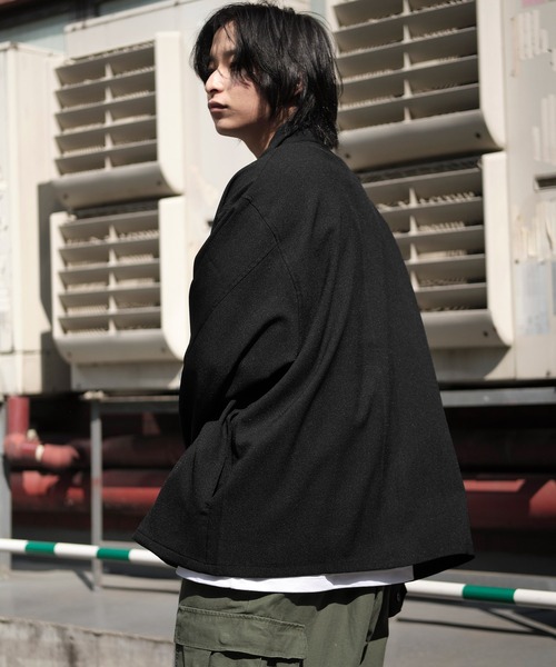 KANGOL（カンゴール）の「KANGOL/カンゴール MONO-MART別注 テックリネン 袖ボリューム ロゴ刺繍 オーバーサイズ レギュラカラーシャツジャケット（ブルゾン・メンズ・ブラック/ライラック/ライトグレー/ベージュ系その他/ネイビー/モスグリーン・M/L）」の18枚目の写真