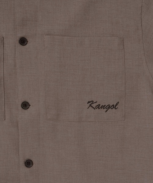 KANGOL（カンゴール）の「KANGOL/カンゴール MONO-MART別注 テックリネン 袖ボリューム ロゴ刺繍 オーバーサイズ レギュラカラーシャツジャケット（ブルゾン・メンズ・ブラック/ライラック/ライトグレー/ベージュ系その他/ネイビー/モスグリーン・M/L）」の12枚目の写真
