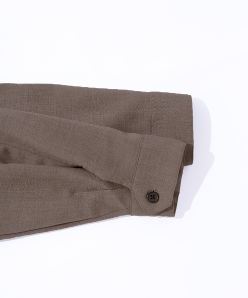 KANGOL（カンゴール）の「KANGOL/カンゴール MONO-MART別注 テックリネン 袖ボリューム ロゴ刺繍 オーバーサイズ レギュラカラーシャツジャケット（ブルゾン・メンズ・ブラック/ライラック/ライトグレー/ベージュ系その他/ネイビー/モスグリーン・M/L）」の15枚目の写真