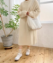 mimi toujours | ワンピ ニット ロング丈 emuemu×mimi toujours(ワンピース)