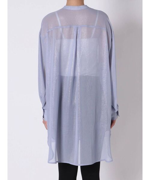 dazzlin（ダズリン）の「グロッシースタンドカラーロングシャツ（シャツ/ブラウス・レディース・ピンク/オフホワイト/ブルー・FREE）」の15枚目の写真