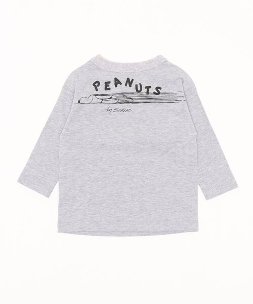 SNOOPY（スヌーピー）の「ｌａｕｇｈ　ｓｎｏｏｐｙ　長袖ＴＥＥ（Tシャツ/カットソー・キッズ・ライトグレー/ライム・80）」の4枚目の写真