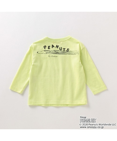SNOOPY（スヌーピー）の「ｌａｕｇｈ　ｓｎｏｏｐｙ　長袖ＴＥＥ（Tシャツ/カットソー・キッズ・ライトグレー/ライム・80）」の5枚目の写真