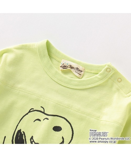 SNOOPY（スヌーピー）の「ｌａｕｇｈ　ｓｎｏｏｐｙ　長袖ＴＥＥ（Tシャツ/カットソー・キッズ・ライトグレー/ライム・80）」の8枚目の写真