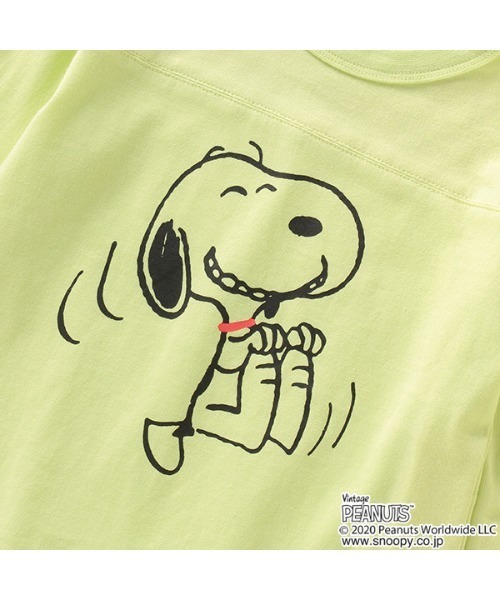 SNOOPY（スヌーピー）の「ｌａｕｇｈ　ｓｎｏｏｐｙ　長袖ＴＥＥ（Tシャツ/カットソー・キッズ・ライトグレー/ライム・80）」の6枚目の写真