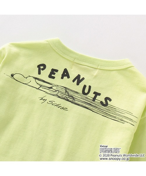SNOOPY（スヌーピー）の「ｌａｕｇｈ　ｓｎｏｏｐｙ　長袖ＴＥＥ（Tシャツ/カットソー・キッズ・ライトグレー/ライム・80）」の3枚目の写真