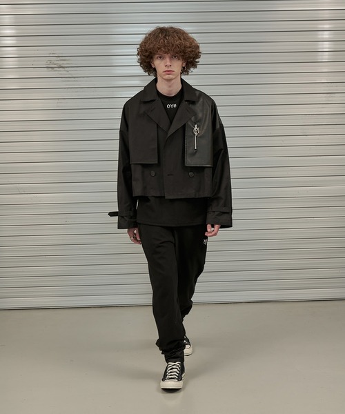 OY（オーワイ）の「『OY/オーワイ』CROP LEATHER MIX TRENCH JACKET 