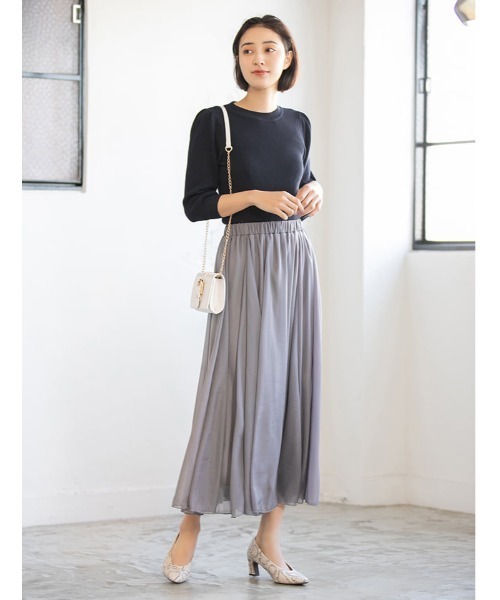 fifth（フィフス）の「ボリュームスリーブ五分袖ニットトップス（ニット/セーター・レディース・グレー/ネイビー/ラベンダー・MEDIUM）」の16枚目の写真