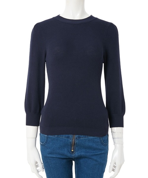 fifth（フィフス）の「ボリュームスリーブ五分袖ニットトップス（ニット/セーター・レディース・グレー/ネイビー/ラベンダー・MEDIUM）」の12枚目の写真