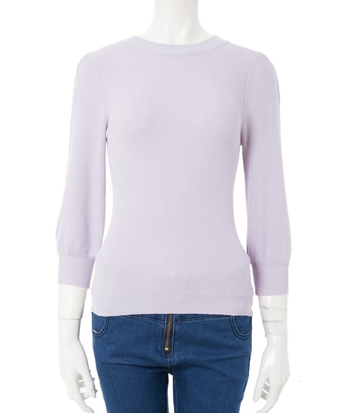 fifth（フィフス）の「ボリュームスリーブ五分袖ニットトップス（ニット/セーター・レディース・グレー/ネイビー/ラベンダー・MEDIUM）」の13枚目の写真