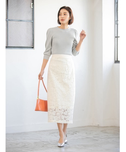 fifth（フィフス）の「ボリュームスリーブ五分袖ニットトップス（ニット/セーター・レディース・グレー/ネイビー/ラベンダー・MEDIUM）」の19枚目の写真