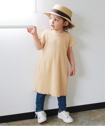 quoti use fith | メッシュテレコ メロー ひざ丈ワンピース(ワンピース)