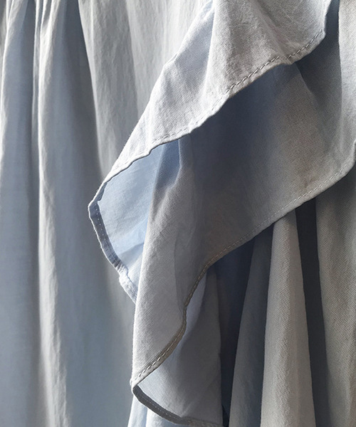 c.u.l（シーユーエル）の「【c.u.l:w】５分袖フリルブラウス culw32（シャツ/ブラウス・レディース・ブルー/ホワイト・L/M）」の20枚目の写真