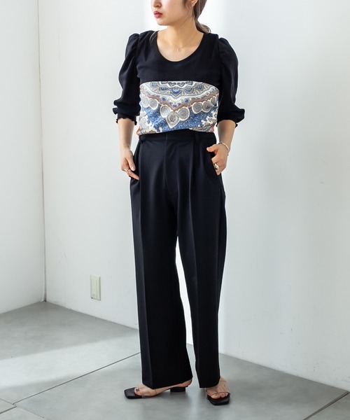 mystic（ミスティック）の「ランダムリブパフプルオーバー（Tシャツ/カットソー・レディース・ブラック/ベージュ/オフホワイト/ピンク/ブラック系その他/イエロー系その他・FREE）」の9枚目の写真